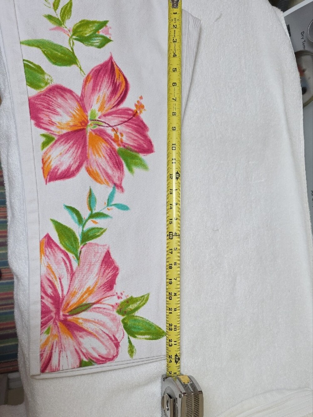 Lauren Ralph Lauren White Crop Jeans with Hand-Painted Floral Detail Waist 35 - Picture 7 of 7